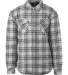 Burnside 8610 Quilted Flannel Jacket in Grey/ steel front view