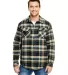 Burnside 8610 Quilted Flannel Jacket in Khaki plaid front view