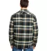 Burnside 8610 Quilted Flannel Jacket in Khaki plaid back view
