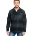 Burnside 8610 Quilted Flannel Jacket in Black plaid front view