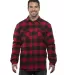 Burnside 8610 Quilted Flannel Jacket in Red/ black buffalo front view