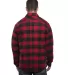Burnside 8610 Quilted Flannel Jacket in Red/ black buffalo back view