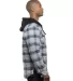 Burnside 8620 Quilted Flannel Full-Zip Hooded Jack in Grey/ blue side view