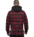 Burnside 8620 Quilted Flannel Full-Zip Hooded Jack in Red back view