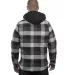 Burnside 8620 Quilted Flannel Full-Zip Hooded Jack in Black/ grey back view