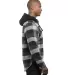 Burnside 8620 Quilted Flannel Full-Zip Hooded Jack in Black/ grey side view