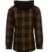 Burnside 8620 Quilted Flannel Full-Zip Hooded Jack in Brown/ black back view