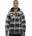 Burnside 8620 Quilted Flannel Full-Zip Hooded Jack in Black/ grey front view