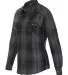 Burnside 5206 Women's Convertible Sleeve Flannel W Black/ Grey side view