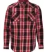 Burnside 8206 Long Sleeve Western Shirt Red/ Black front view