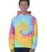 Dyenomite 854BMS Youth Multi-Color Swirl Hooded Sw in Aerial spiral front view