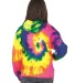 Dyenomite 854BMS Youth Multi-Color Swirl Hooded Sw in Flo rainbow spiral back view