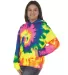 Dyenomite 854BMS Youth Multi-Color Swirl Hooded Sw in Flo rainbow spiral front view
