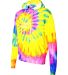 Dyenomite 854MS Multi-Color Spiral Pullover Hooded Flo Rainbow Spiral side view