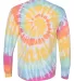 Dyenomite 240MS Spiral Tie Dye Long Sleeve in Aerial spiral back view