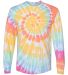 Dyenomite 240MS Spiral Tie Dye Long Sleeve in Aerial spiral front view