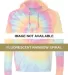 Dyenomite 430VR Tie-Dyed Hooded Pullover T-Shirt Fluorescent Rainbow Spiral front view