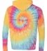 Dyenomite 430VR Tie-Dyed Hooded Pullover T-Shirt in Aerial spiral back view