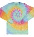 Dyenomite 24BMS Youth Spiral Tie Dye Long Sleeve Aerial Spiral front view