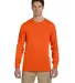 Jerzees 21MLR Dri-Power Sport Long Sleeve T-Shirt Safety Orange front view