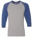 Jerzees 601RR Dri-Power Active Triblend Baseball R Oxford/ True Blue Heather front view