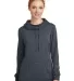 DM493 District Made Ladies Lightweight Fleece Hood Hthrd Navy front view