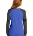 DM477 District Made Ladies Game Long Sleeve V-Neck He Tr Roy/H Ch back view