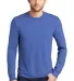 DM132 District Made Mens Perfect Tri Long Sleeve C in Royal frost front view