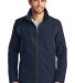 242 J336 Port Authority Back-Block Soft Shell Jack in Dr bl nvy/b gy front view