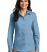 242 LW100 Port Authority Ladies Long Sleeve Carefr in Carolina blue front view