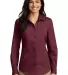 242 LW100 Port Authority Ladies Long Sleeve Carefr Burgundy front view