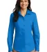 242 LW100 Port Authority Ladies Long Sleeve Carefr Coastal Blue front view