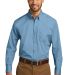 Port Authority W100  Long Sleeve Carefree Poplin S in Carolina blue front view