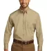 242 W100 Port Authority Long Sleeve Carefree Popli Wheat front view