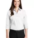 242 LW102 Port Authority Ladies 3/4-Sleeve Carefre White front view