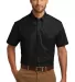 242 W101 Port Authority Short Sleeve Carefree Popl Deep Black front view