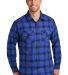 242 W668 Port Authority Plaid Flannel Shirt in Ry/bkoppld front view
