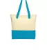 242 BG414 Port Authority Colorblock Cotton Tote Nat/Turquoise back view