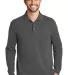 242 K8000LS Port Authority EZCotton Long Sleeve Po Sterling Grey front view