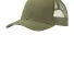 242 C112 Port Authority Snapback Trucker Cap in Olive drab grn front view