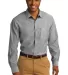 242 S653 CLOSEOUT Port Authority Chambray Shirt Charcoal Grey front view