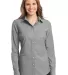 242 L653 CLOSEOUT Port Authority Ladies Chambray S Charcoal Grey front view