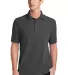 244 KP1500 Port & Company Ring Spun Pique Polo Charcoal front view