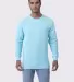 Cotton Heritage M2430 French Terry Crew Pullover Aqua Mist front view