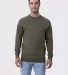 Cotton Heritage M2430 French Terry Crew Pullover Military Green front view
