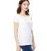 US Blanks US609 Women's Classic Ringer Tee in White/ yellow side view
