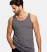 US Blanks US2408 /Unisex Poly/Cotton Tank in Asphalt front view
