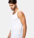US Blanks US2408 /Unisex Poly/Cotton Tank in White side view