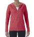49 6759L Triblend Women's Hooded Full-Zip T-Shirt HEATHER RED front view