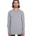 Anvil 5628 Long Sleeve Long and Lean Raglan Tee HEATHER GRAPHITE front view